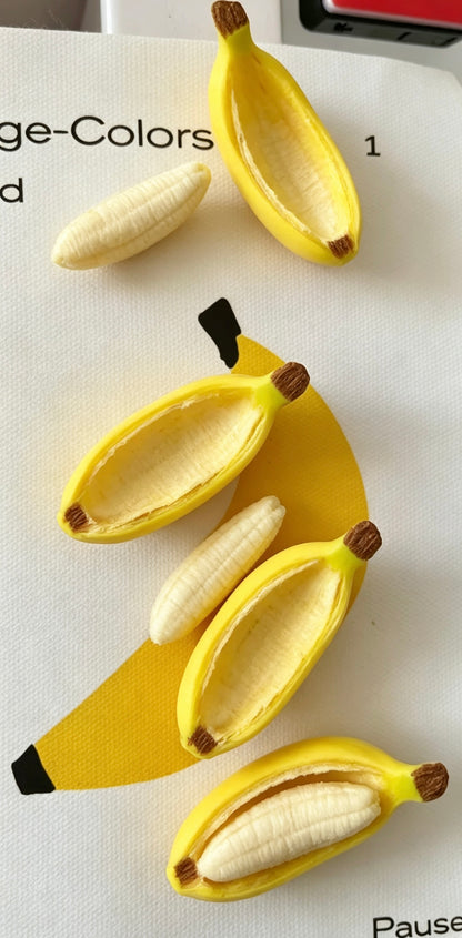 [3-Pack] Peel Me!— Banana Peel & Fruit Magnet Set – 2-Piece Realistic Fridge Magnets – Fun Stress Relief & Sensory Toy 🍌