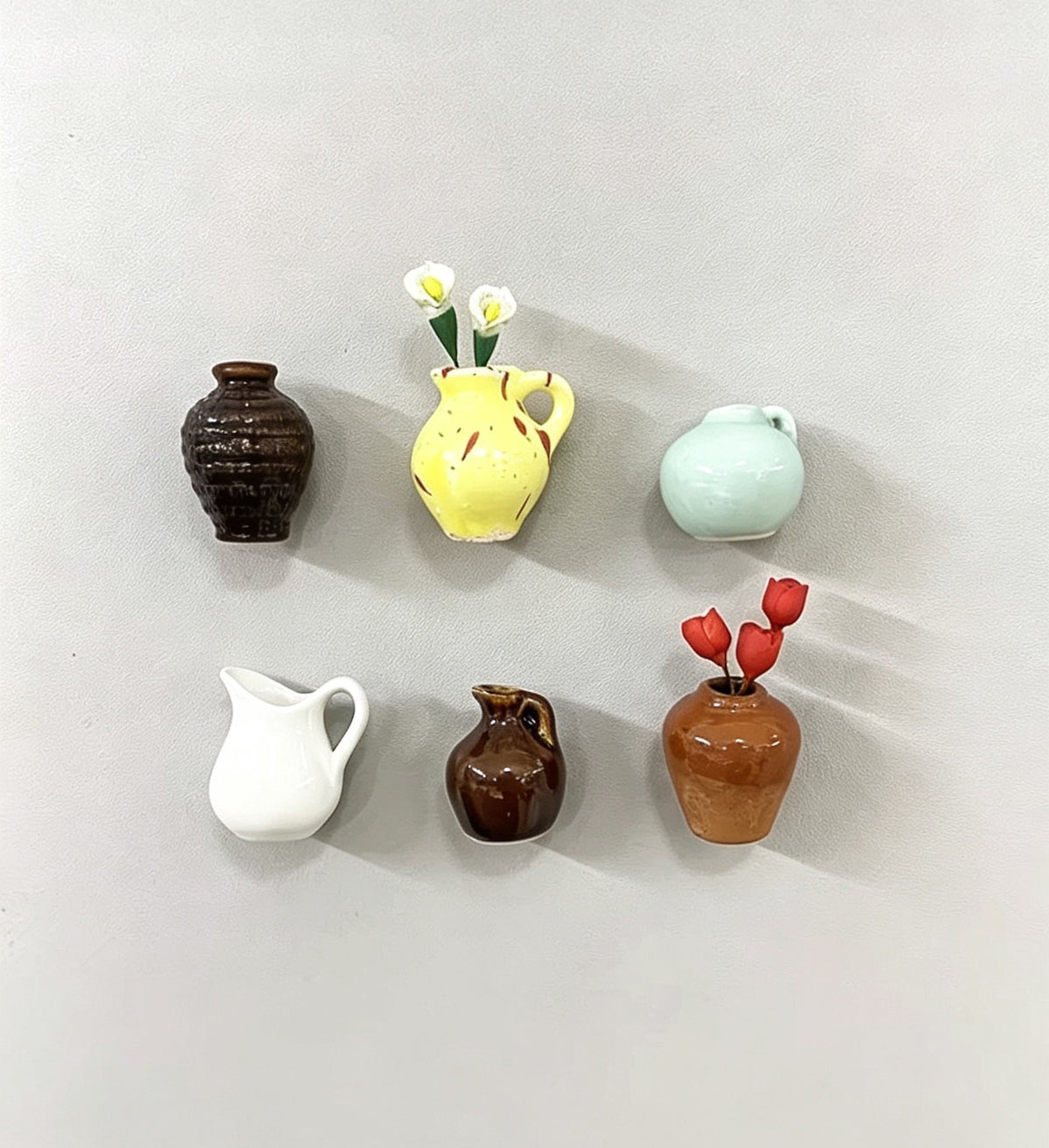 [4-Pack] Cute Ceramic Fridge Magnets – 8-Piece DIY Flower Set for Refrigerator & Home Decoration
