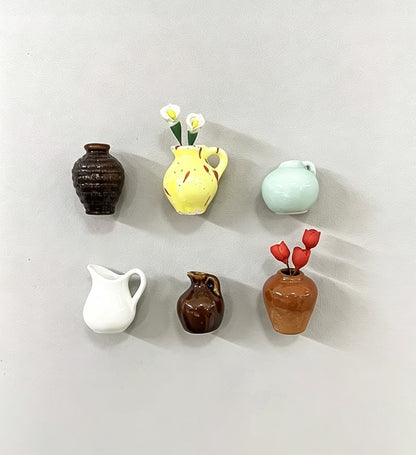 [4-Pack] Cute Ceramic Fridge Magnets – 8-Piece DIY Flower Set for Refrigerator & Home Decoration