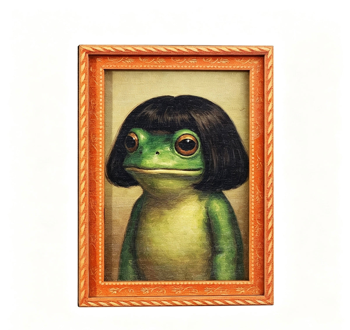[3-Pack]  Funny Frog Magnet, Mini Fridge Magnet with Green Frog & Haircut Design, Modern Kitchen Decor, Durable Wood Construction for Refrigerator, Fridge, Refrigerator Decorating Magnet, Decorative Fridge Magnets